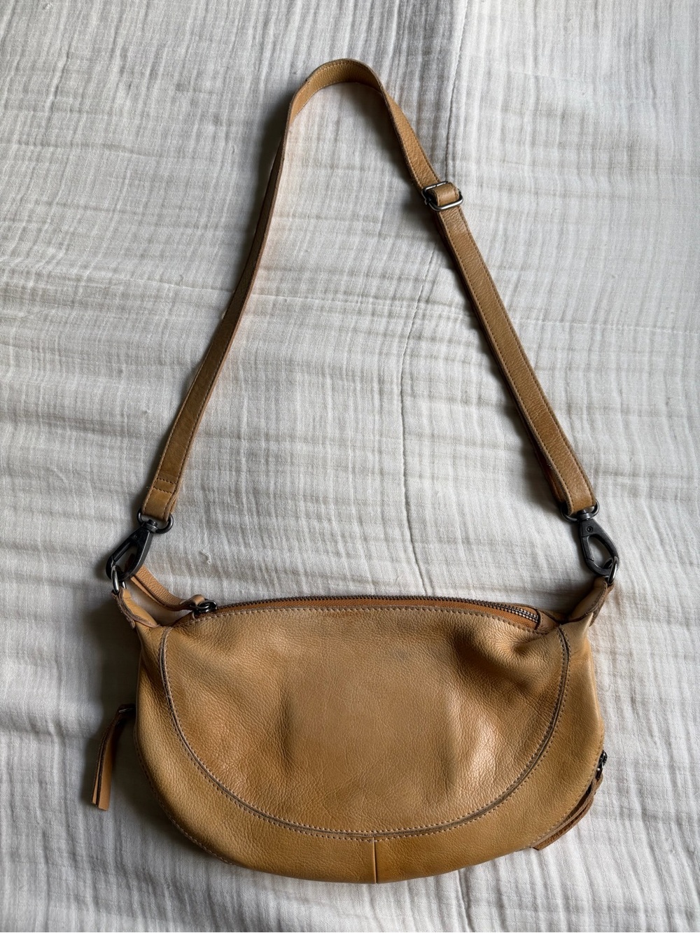 Latico Leather Crescent Crossbody Bag in Tan